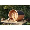 Fasssauna Essential — Premium Outdoor Sauna mit Terrasse