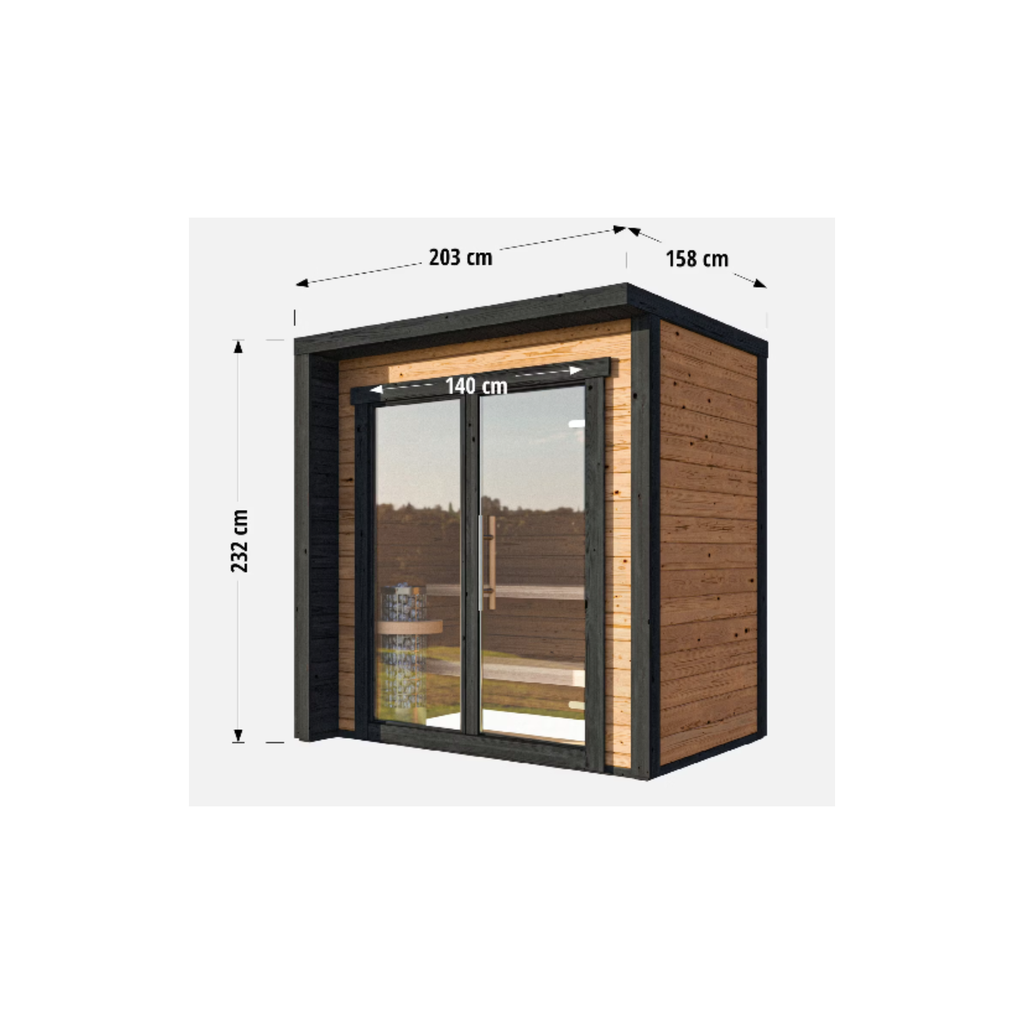 Blocksauna Core — Moderne Premium Outdoor Sauna