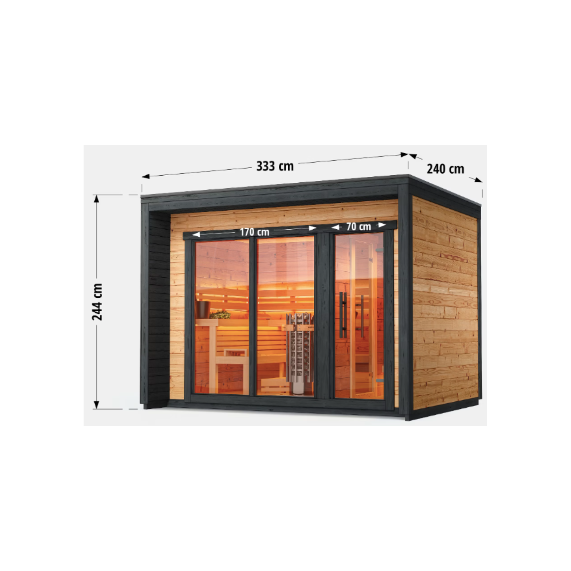 Blocksauna Elite — Luxus Gartensauna mit Vorraum